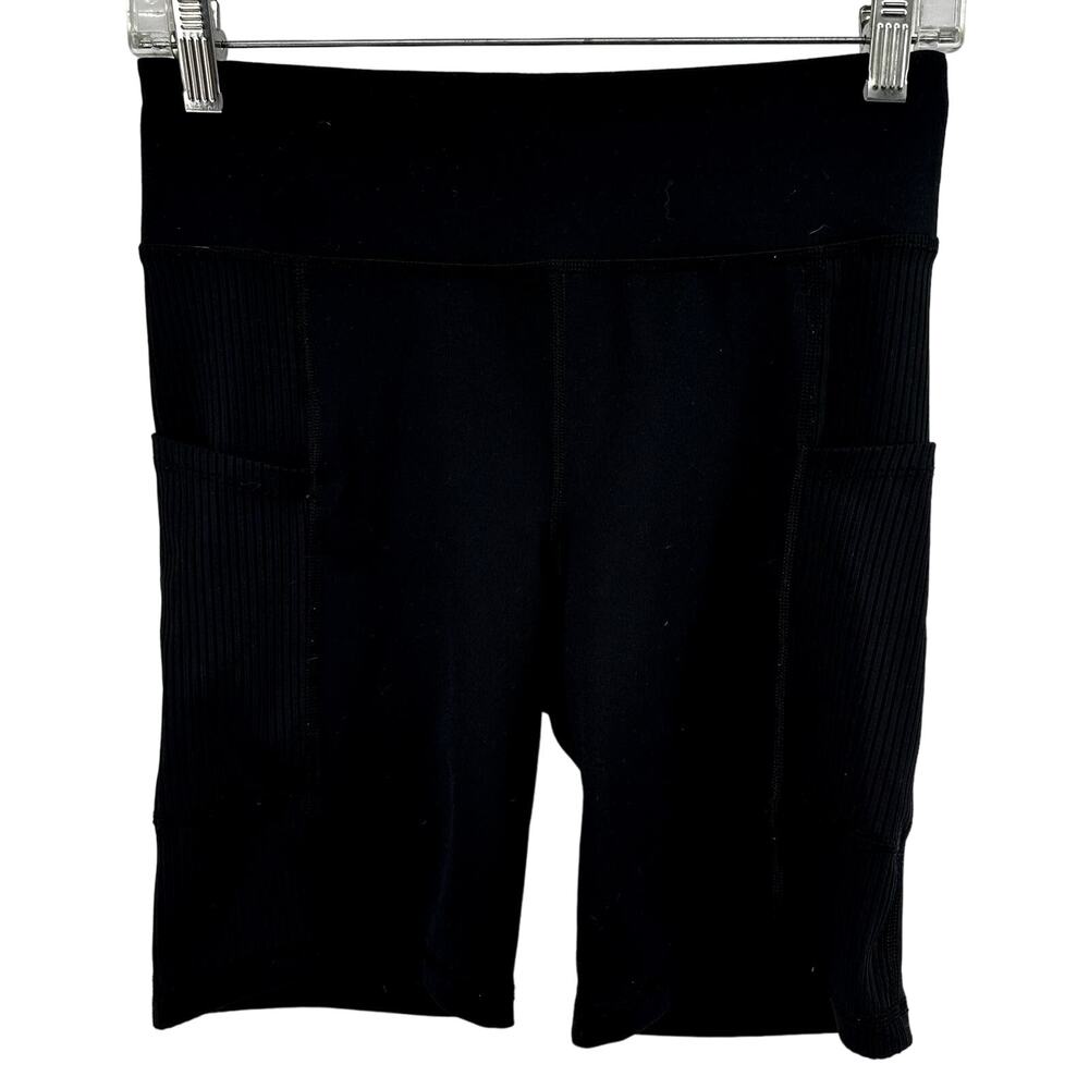 Aeropostale Bike Shorts Cycling Pull On Stretch Ribbed Pockets Running Black M